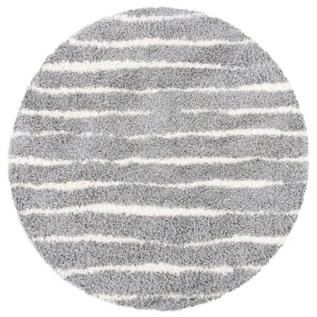 Safavieh 6 ft. 7 in. x 6 ft. 7 in. Venus Shag 500 Round Rug; Grey & Ivory VNS603J-7R